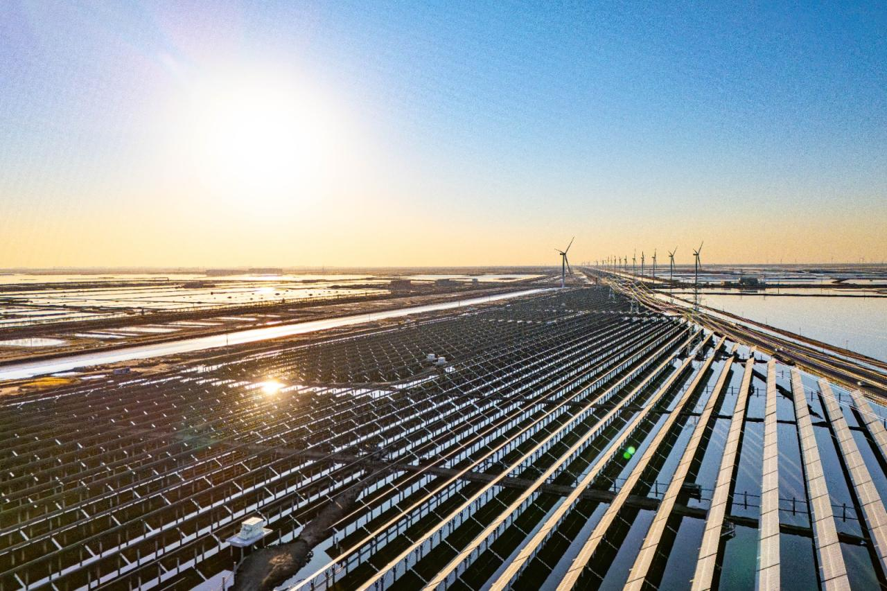 全国装机规模最大“渔光互补”项目并网发电(图1)